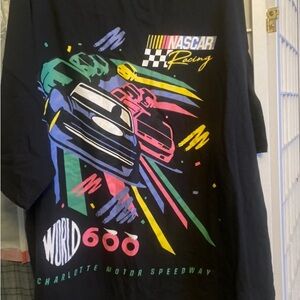 Nascar Racing Black Tee with Colorful Graphics